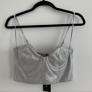 Silver Glittered Corset Top